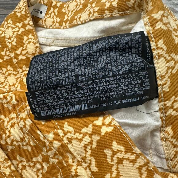 Zara The Dreed Burnt Orange Womens 8 Moroccan AOP Raw Hem Cropped Flare Jeans - Picture 6 of 12